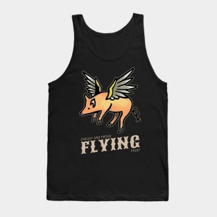 Vintage Pig Tattoo Pig Fly Tank Top